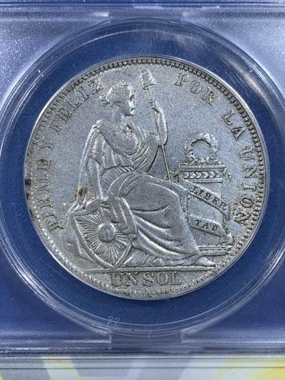 《竞宝斋》第449场 周日，周一，周二  3场连拍 （全场包邮，欢迎送拍） ANACS AU55 秘鲁1930年1SOL 银币