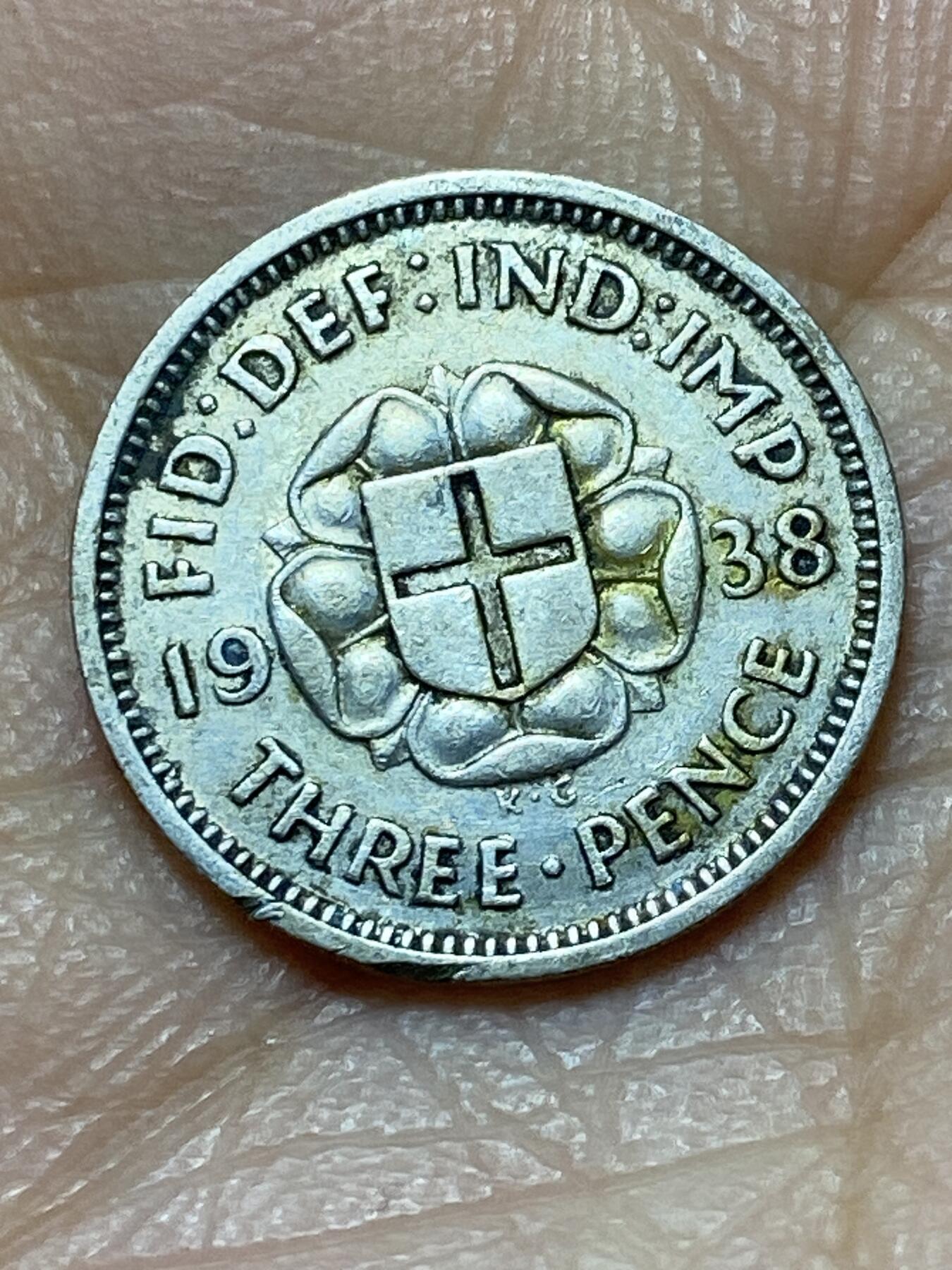 2025年第一百四十四场(总第一百七十场）品种丰富英国一线回流散币年末特拍场第一场(免佣金) 英国🇬🇧1938年3便士银币(乔治六世第一版，500银)