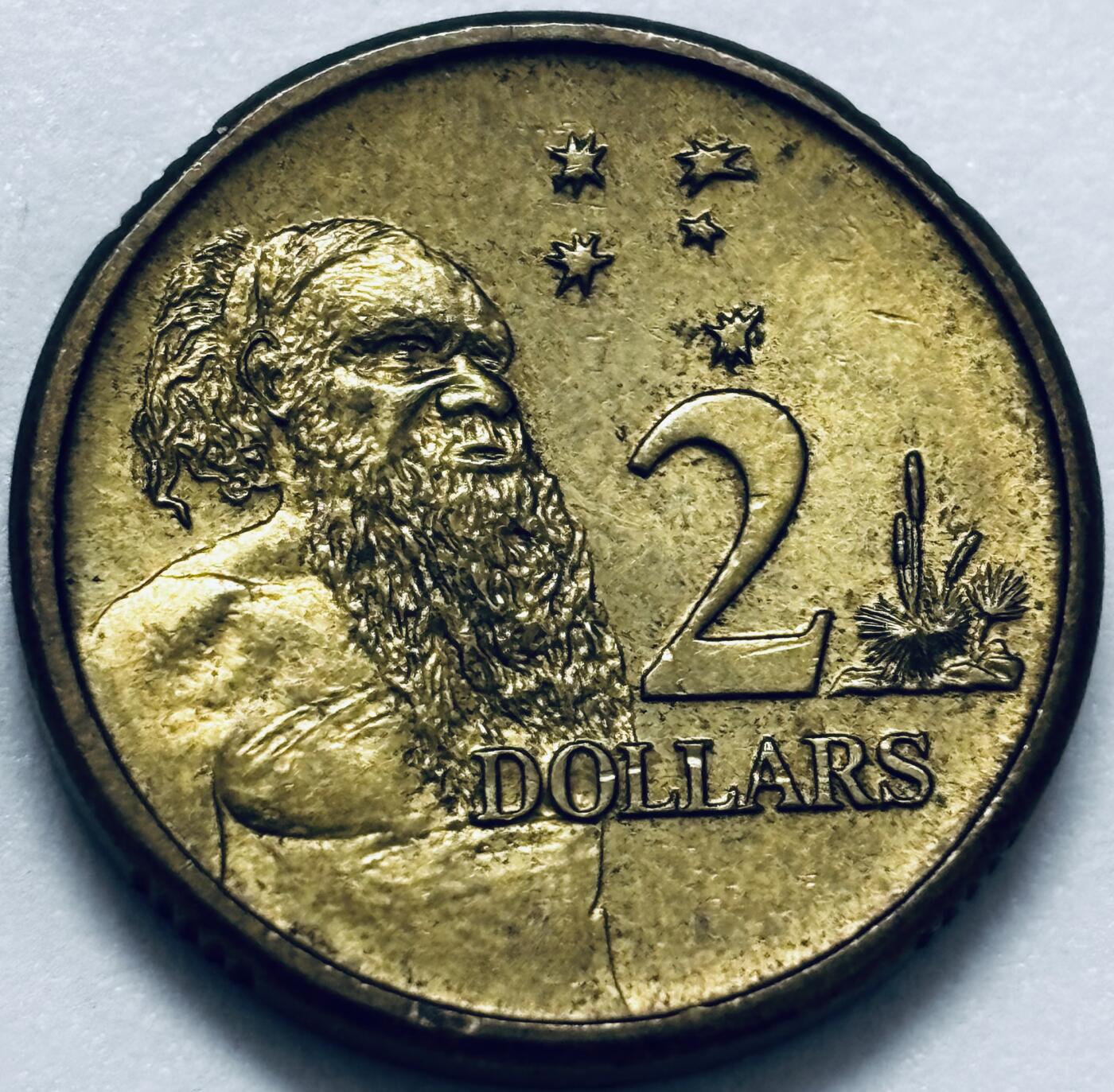 文馨钱币收藏第 286 场，圣诞节专场【 长期接收代拍品低至 0 佣金】 好品 1993 年澳大利亚土著人 2 元纪念币