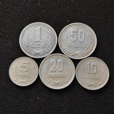 【全场包邮】纯粹捡漏拍488场（免费代拍第25场） - 阿尔巴尼亚1988年5枚套币