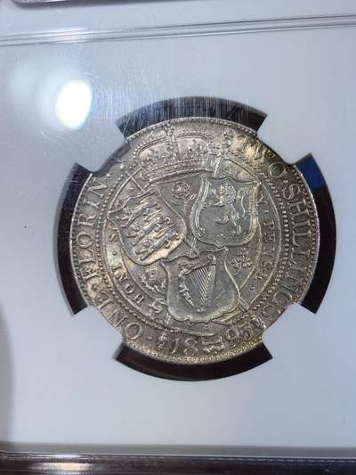 《竞宝斋》第449场 周日，周一，周二  3场连拍 （全场包邮，欢迎送拍） NGC MS63 英国1895维多利亚批纱2先令银币