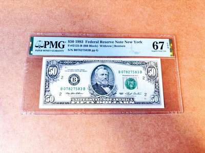 【Blue Auction】世界纸币精拍第766期——18级TOP拍卖/信誉/品质/专业/高效💫 - 美国 1993年50美金 PMG67EPQ