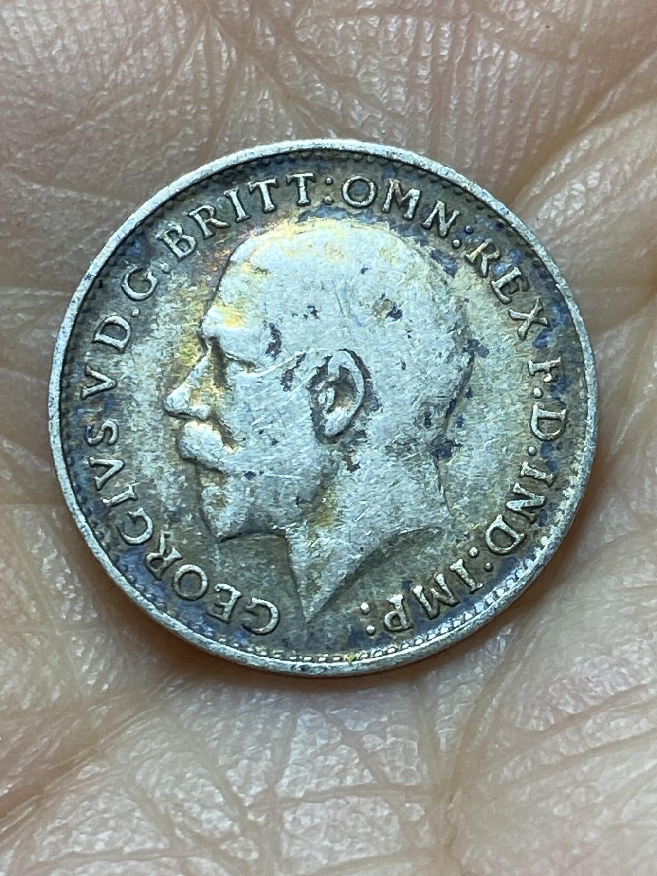 2025年第一百四十四场(总第一百七十场）品种丰富英国一线回流散币年末特拍场第一场(免佣金) 英国🇬🇧1916年3便士银币(乔治五世第一版，925高银)