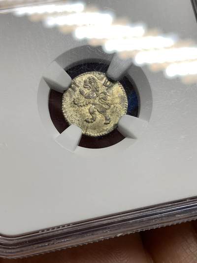 《竞宝斋》第449场 周日，周一，周二  3场连拍 （全场包邮，欢迎送拍） NGC MS63 德国 1805年 黑塞达姆斯特伯爵领1K银币，冠军分，非常稀有！60分的评估价都要140美元。