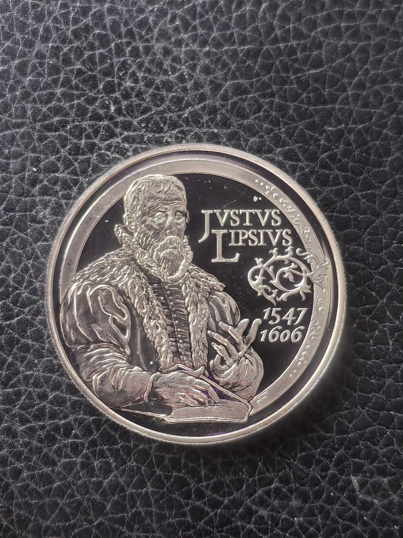 道一币馆币章第一百六十一场 欧洲之星 比利时2006年语言学家尤斯图斯逝世400周年10欧元精制银币 18.75g 925S 50000