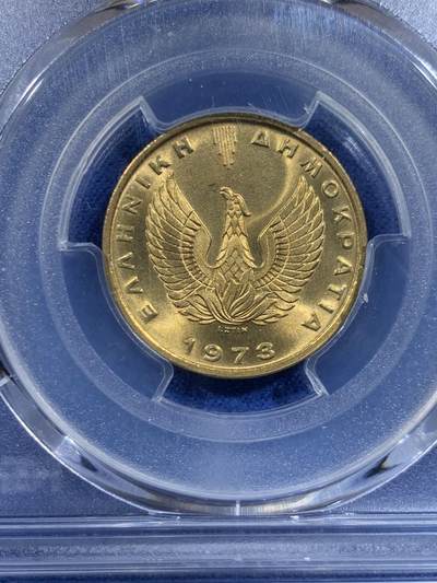 《竞宝斋》第449场 周日，周一，周二  3场连拍 （全场包邮，欢迎送拍） PCGS MS68 希腊 1973年 2Dr 猫头鹰 铜币 季军分 高分较少