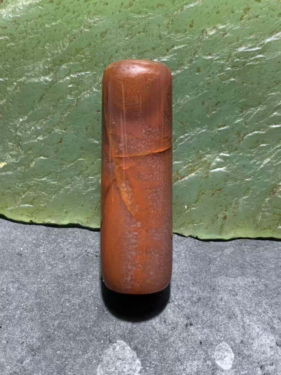 精美冻料北漂战国红玛瑙直桶，桶珠一个！