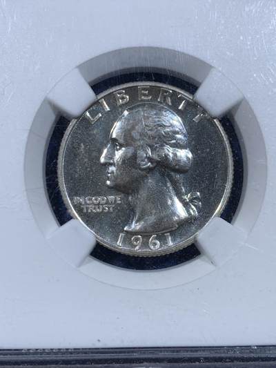 《竞宝斋》第449场 周日，周一，周二  3场连拍 （全场包邮，欢迎送拍） NGC PF65 美国1961年25美分 银价高涨 值得入手