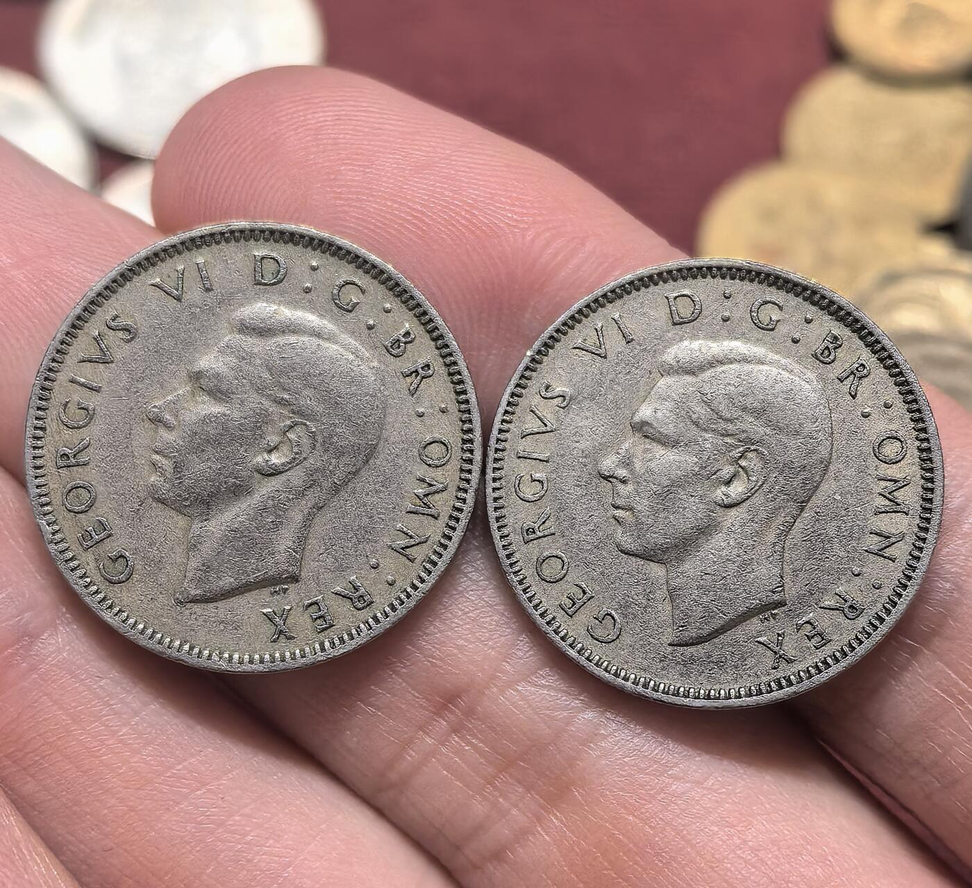 南宋泉阁俄币 外币 国币 专场第二十期 【送拍无额外佣金】 英国 1948年 乔治六世1先令一对 通货好品 字口还可以 