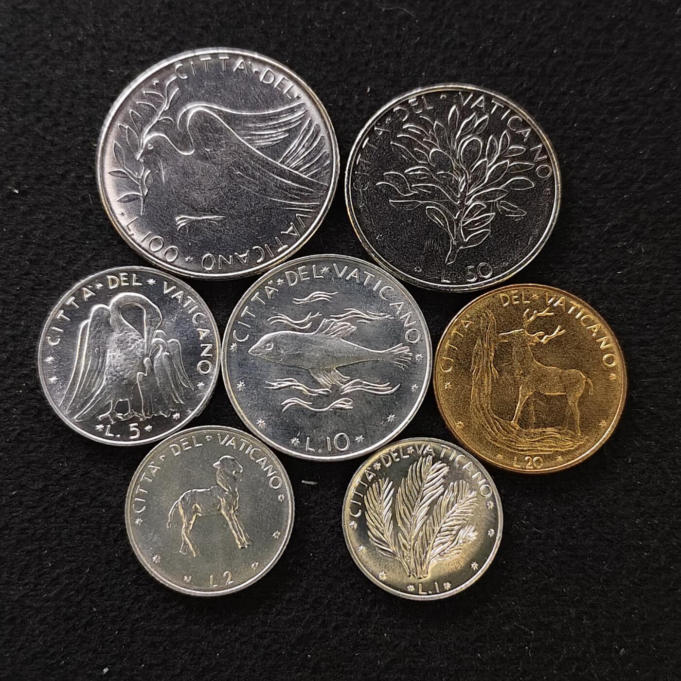 【全场包邮】纯粹捡漏拍488场（免费代拍第25场） 梵蒂冈1976年7枚套币