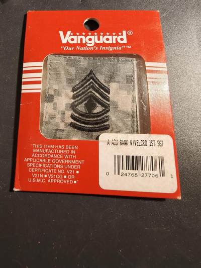 老王徽章第171期 - 美国陆军E-8 级一级军士长军衔魔术贴臂章    原盒