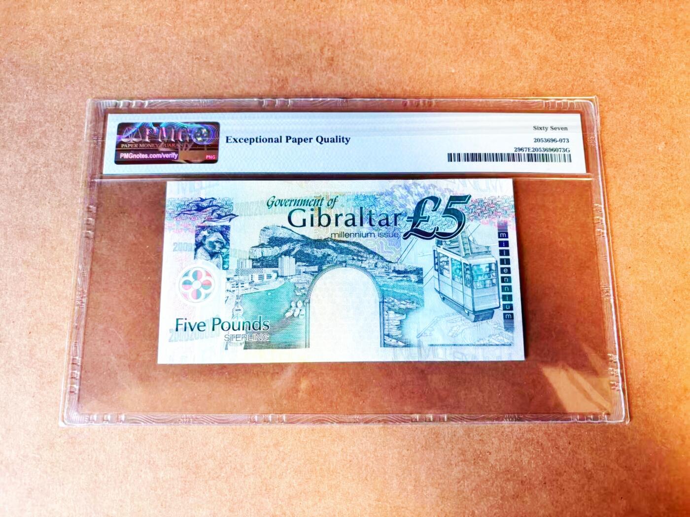 【Blue Auction】世界纸币精拍第766期——18级TOP拍卖/信誉/品质/专业/高效💫 【994小号】直布罗陀 2000年5镑 PMG67EPQ 女王