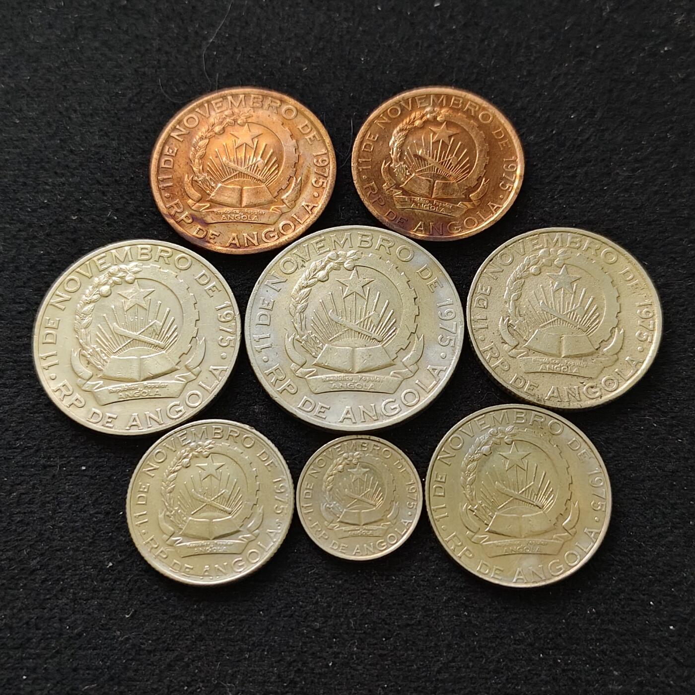 【全场包邮】纯粹捡漏拍488场（免费代拍第25场） 安哥拉1975-1979年8枚套币