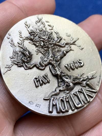 《竞宝斋》第449场 周日，周一，周二  3场连拍 （全场包邮，欢迎送拍） 梵蒂冈 1975年 保罗六世银章 带包浆少见 44.6g 44mm 高浮雕