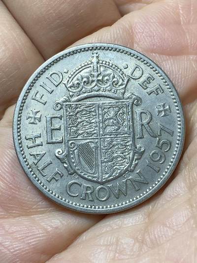 2025年第一百四十四场(总第一百七十场）品种丰富英国一线回流散币年末特拍场第一场(免佣金) - 英国🇬🇧1957年半克朗(伊丽莎白二世青年桂冠第二版)