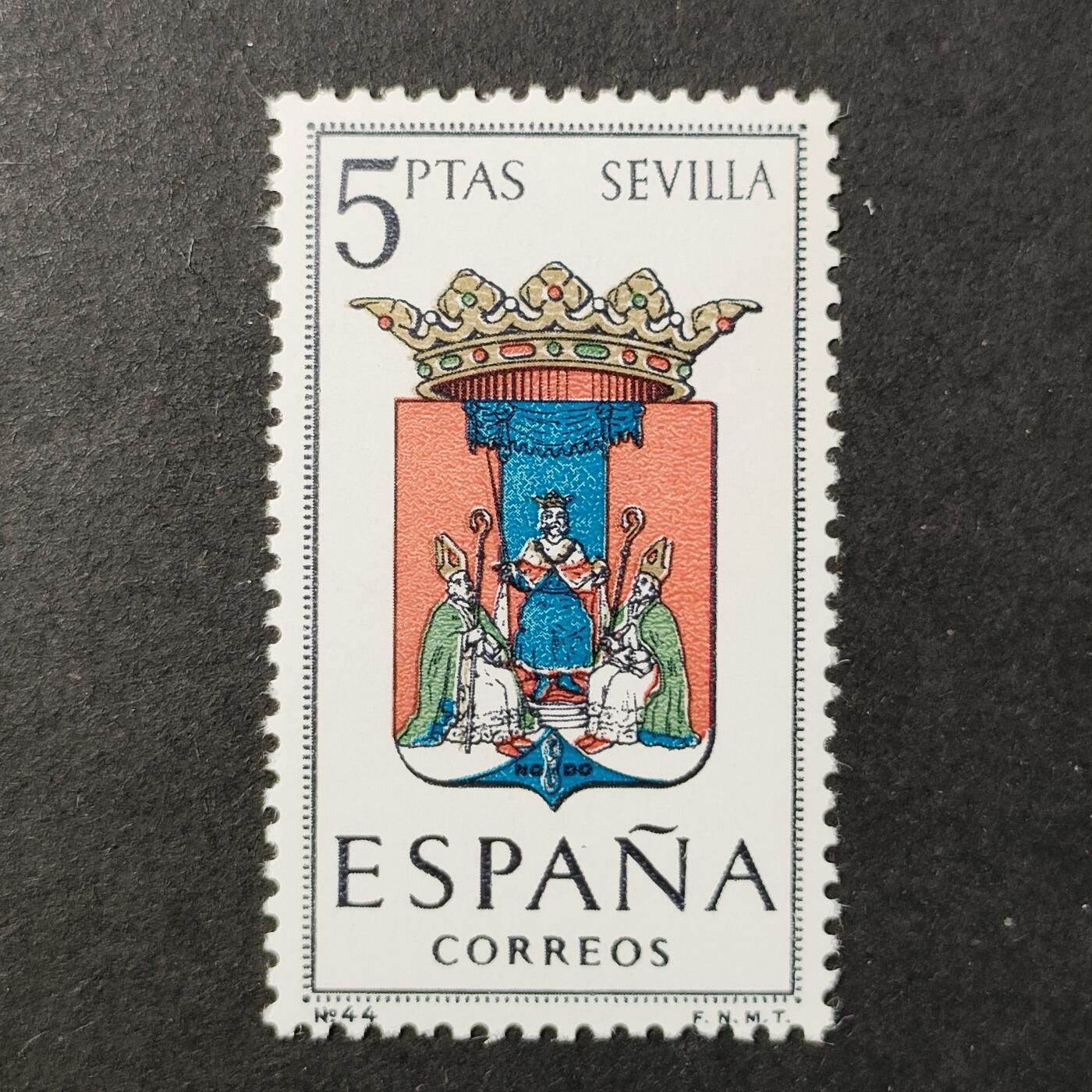 ↓君缘收藏688期☞钱币邮品↓无佣金、可寄存、满30元包邮  西班牙邮票，1965年各省徽章·塞维利亚市徽邮票1全