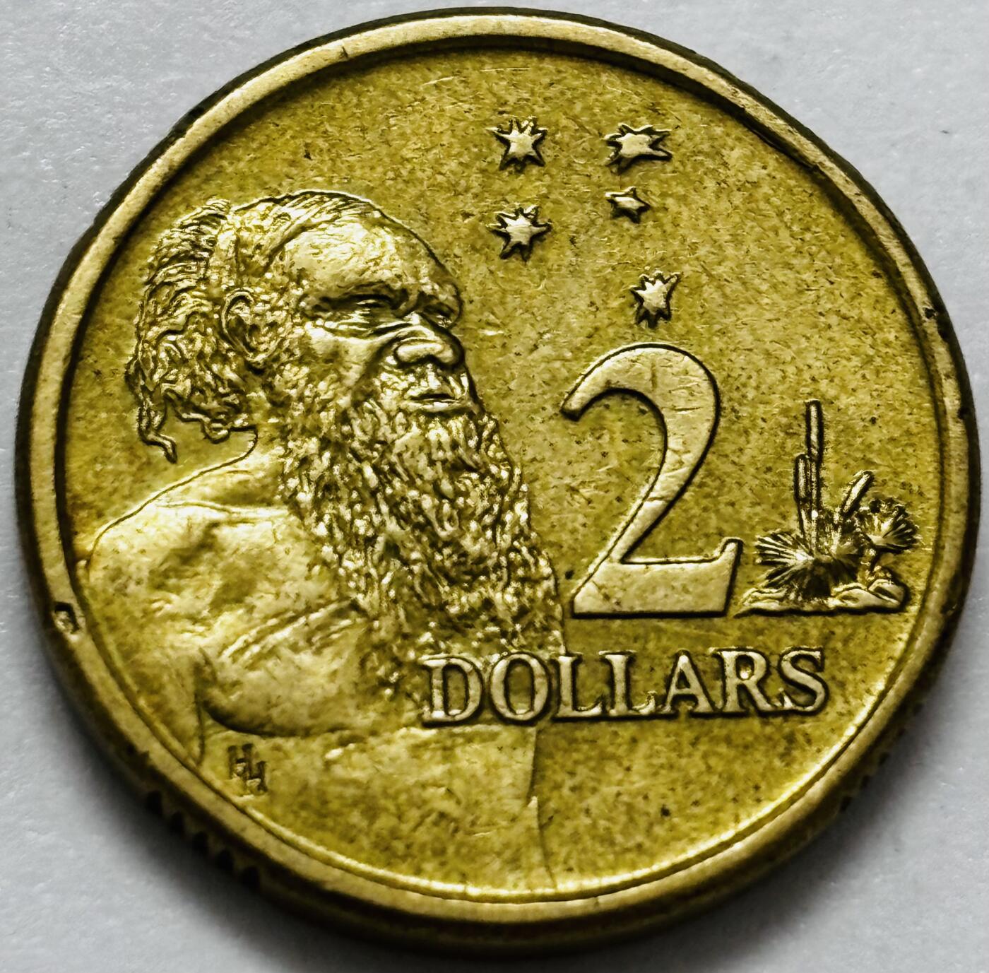 文馨钱币收藏第 286 场，圣诞节专场【 长期接收代拍品低至 0 佣金】 好品 1988 年澳大利亚土著人 2 元纪念币