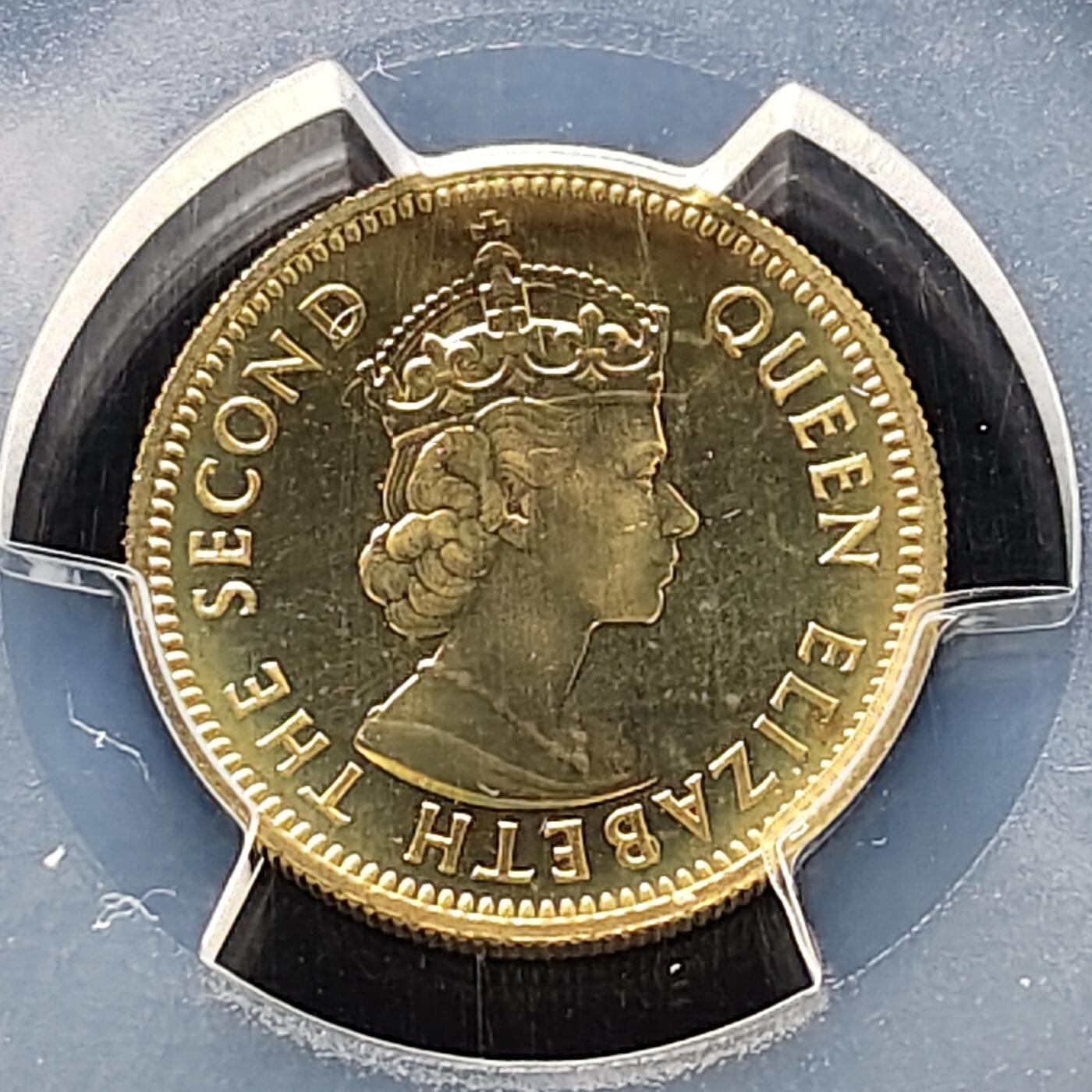 【全场包邮】纯粹捡漏拍489场（免费代拍第26场） 【收藏级·冠军分·稀少】英属加勒比领土1955年5分精制币-量2000-PCGS PR67 CAM