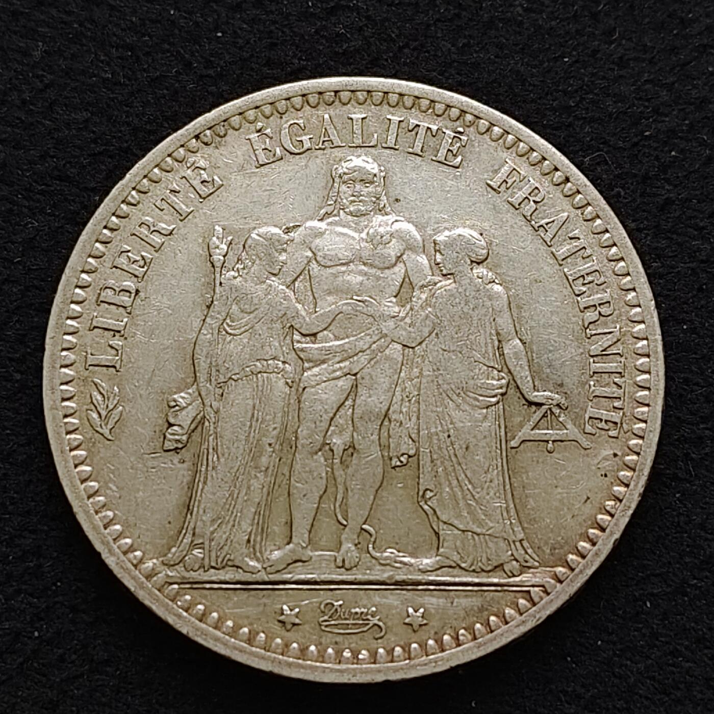 【全场包邮】纯粹捡漏拍489场（免费代拍第26场） 法国1873年A厂5法郎大力神（37毫米25克）银币-B