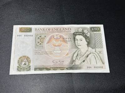 《外钞收藏家》第五百九十六期（精品大拍场）（本平台长期征集拍品、欢迎藏友们联系合作） - 英国D序列50镑 AU品相