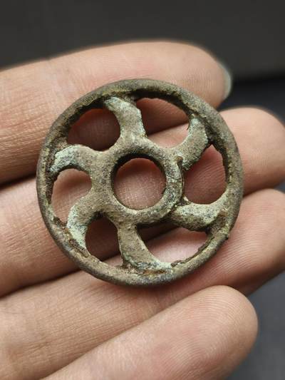97期回流戒指饰品杂件纪念章丝路钱币专场 - 7-8世纪碎叶城藕形钱