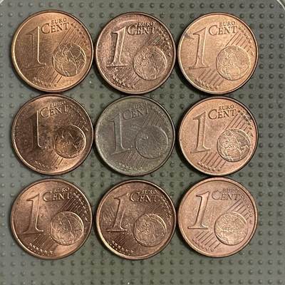 2025年第145场各国散币拍卖（总第145场） - 1欧分9枚不同