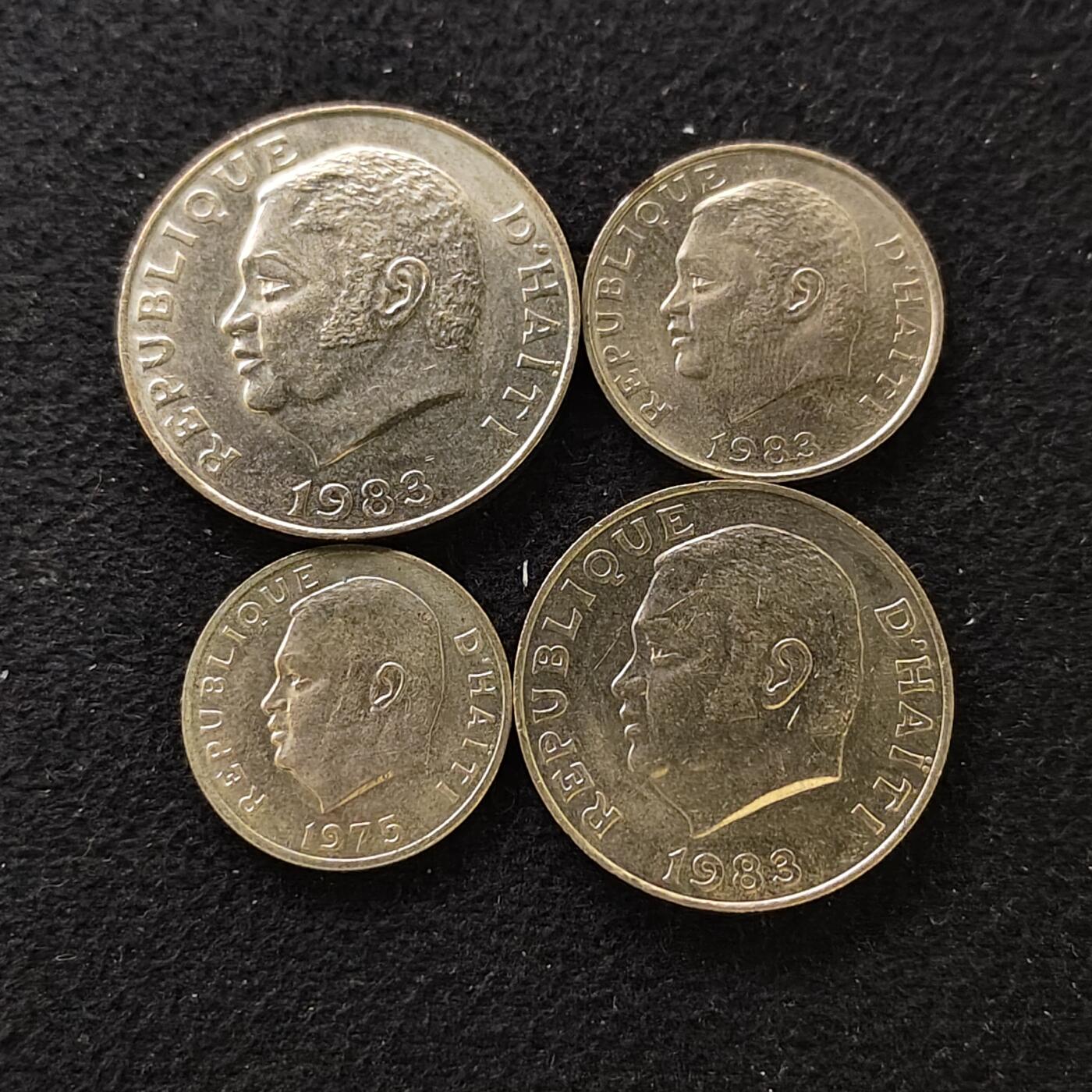 【全场包邮】纯粹捡漏拍488场（免费代拍第25场） 海地1975-1983年4枚套币