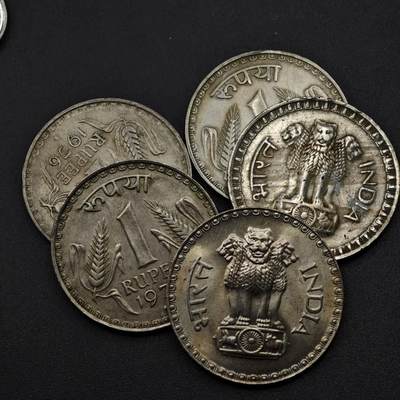 【淘币小摊】限时拍第八百三十五拍  散币批量币场  满百包邮可预留两周  周一统一发货  - 印度1卢比5枚