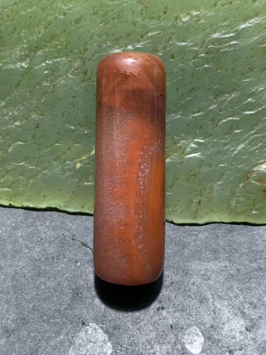 精美冻料北漂战国红玛瑙直桶，桶珠一个！