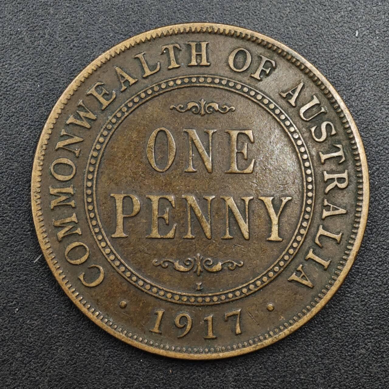 【淘币小摊】限时拍第八百三十五拍  散币批量币场  满百包邮可预留两周  周一统一发货  澳大利亚1917年乔治五世一便士铜币