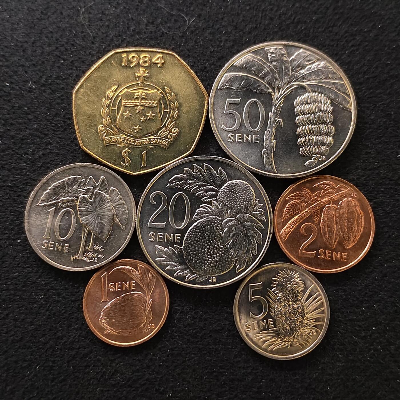 【全场包邮】纯粹捡漏拍488场（免费代拍第25场） 萨摩亚1974-1984年7枚套币