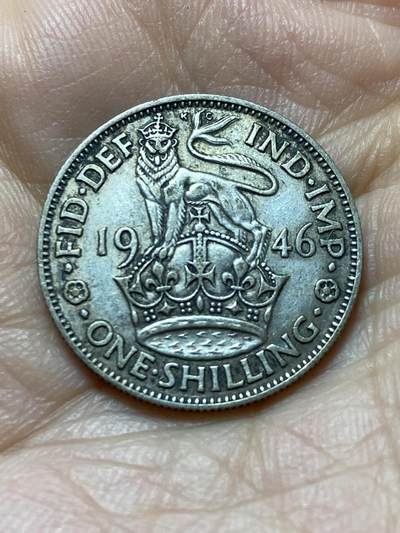 2025年第一百四十四场(总第一百七十场）品种丰富英国一线回流散币年末特拍场第一场(免佣金) - 英国🇬🇧1946年1先令银币(乔治六世第一版关门年，英格兰站狮版，500银)
