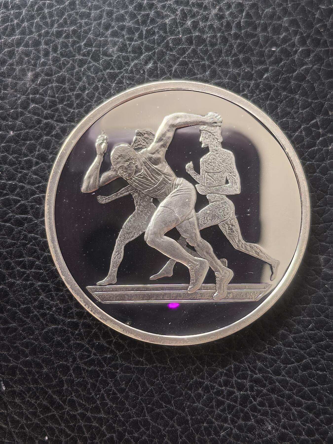 道一币馆币章第一百六十一场 希腊2004年雅典奥运会纪念-田径运动10欧元精制银币  34g 925S 68000