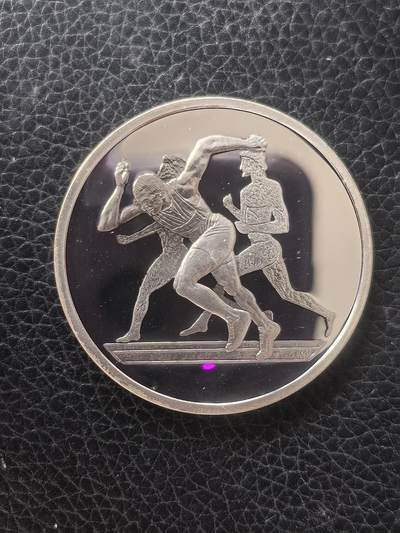 道一币馆币章第一百六十一场 - 希腊2004年雅典奥运会纪念-田径运动10欧元精制银币  34g 925S 68000