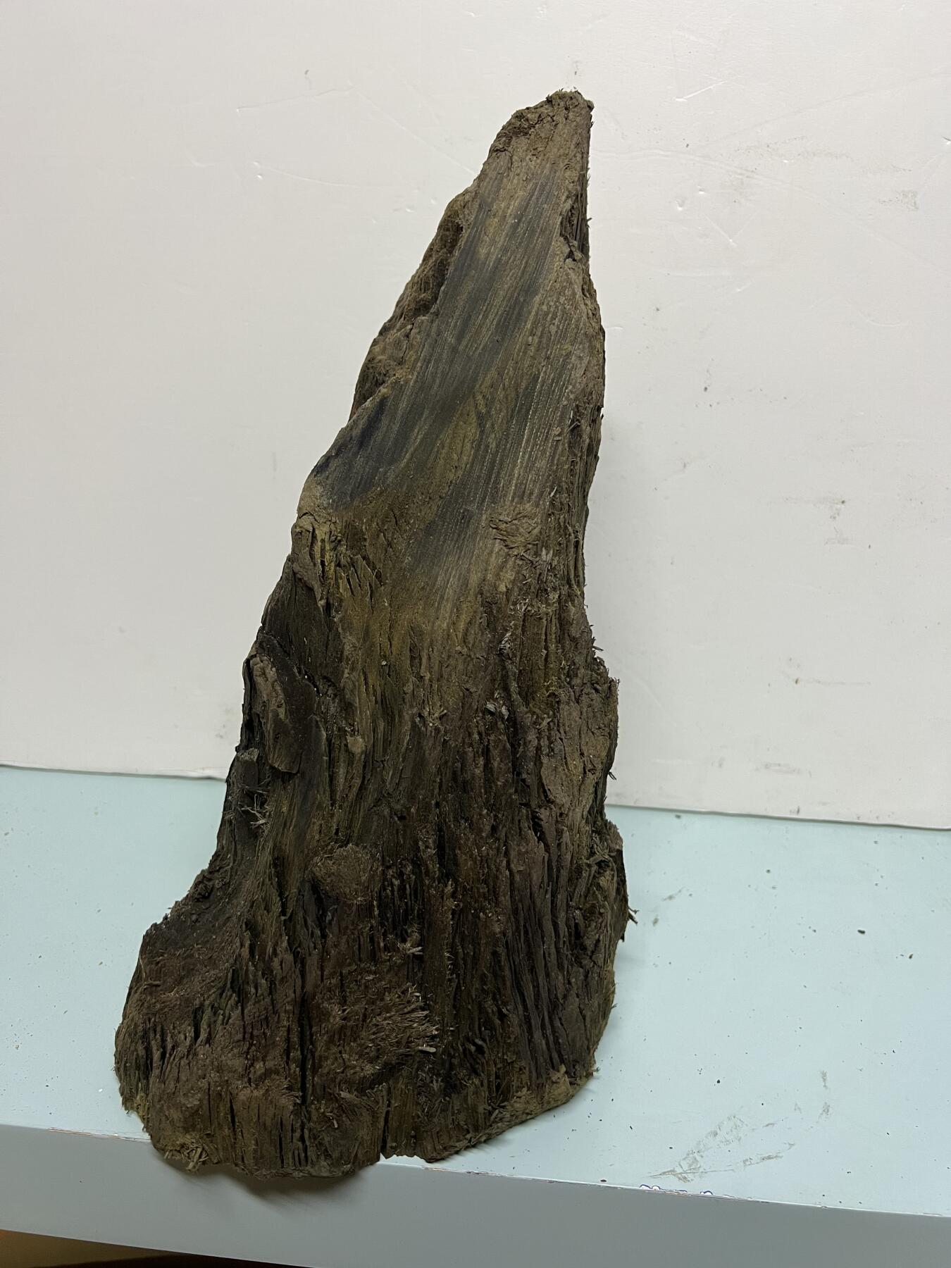 零元拍：金丝楠墩子老料 山峰 情景随型 满肉满金丝 果香满满 尺寸：32/25/15CM。