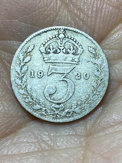 2025年第一百四十四场(总第一百七十场）品种丰富英国一线回流散币年末特拍场第一场(免佣金) - 英国🇬🇧1920年3便士银币(乔治五世第二版首发年，500银)