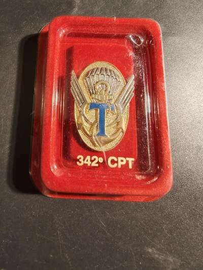 老王徽章第171期 - 法国第342伞降通信连证章     原盒