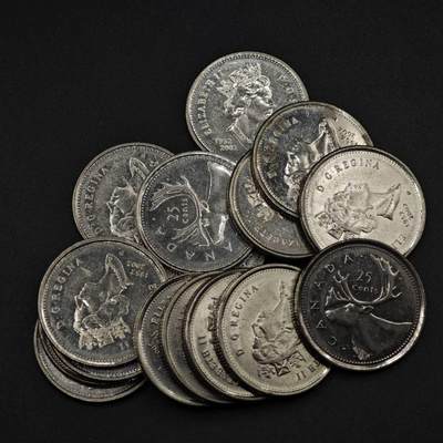 【淘币小摊】限时拍第八百三十五拍  散币批量币场  满百包邮可预留两周  周一统一发货  - 加拿大25分16枚