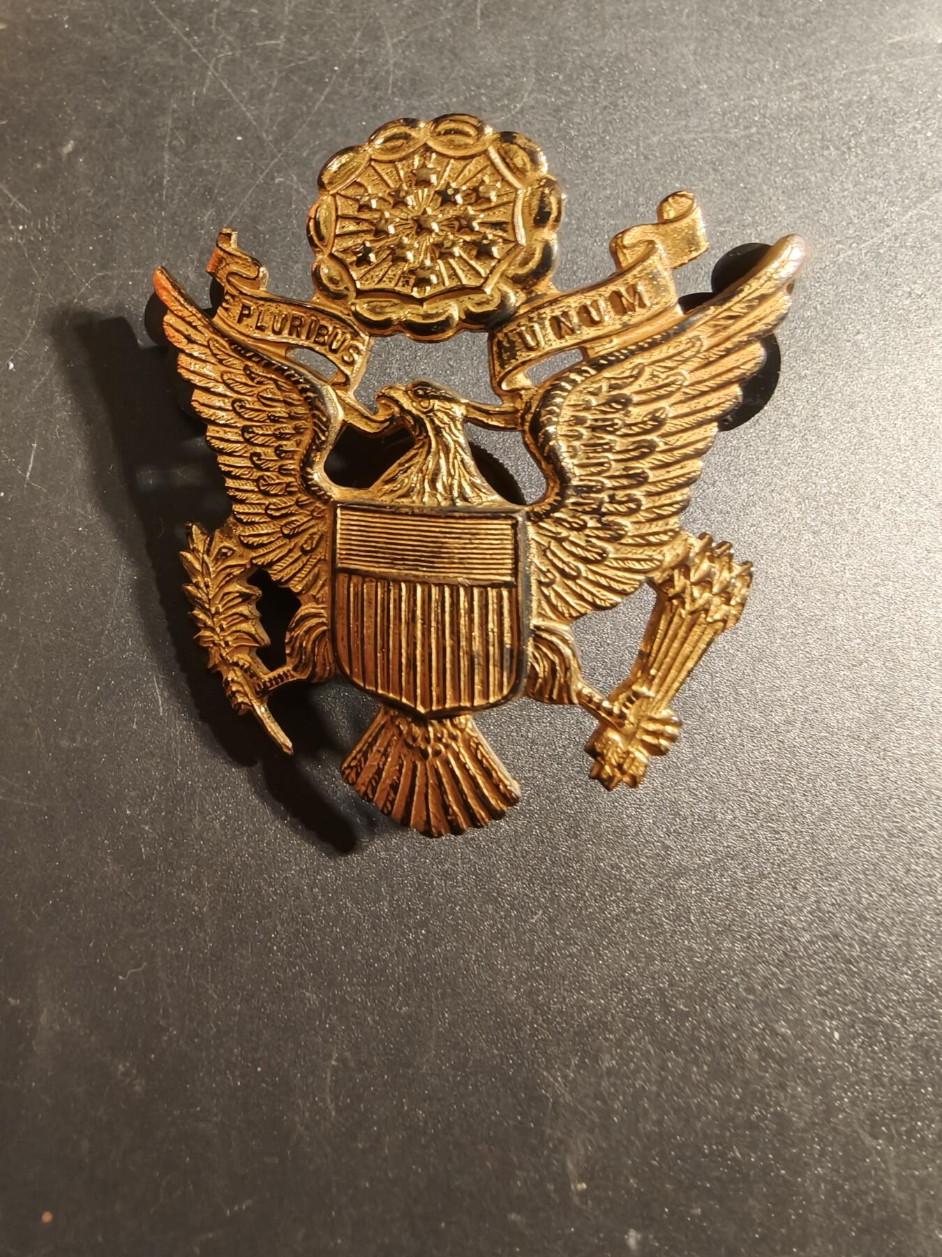 老王徽章第171期 美国陆军大檐帽帽徽    酸测试标