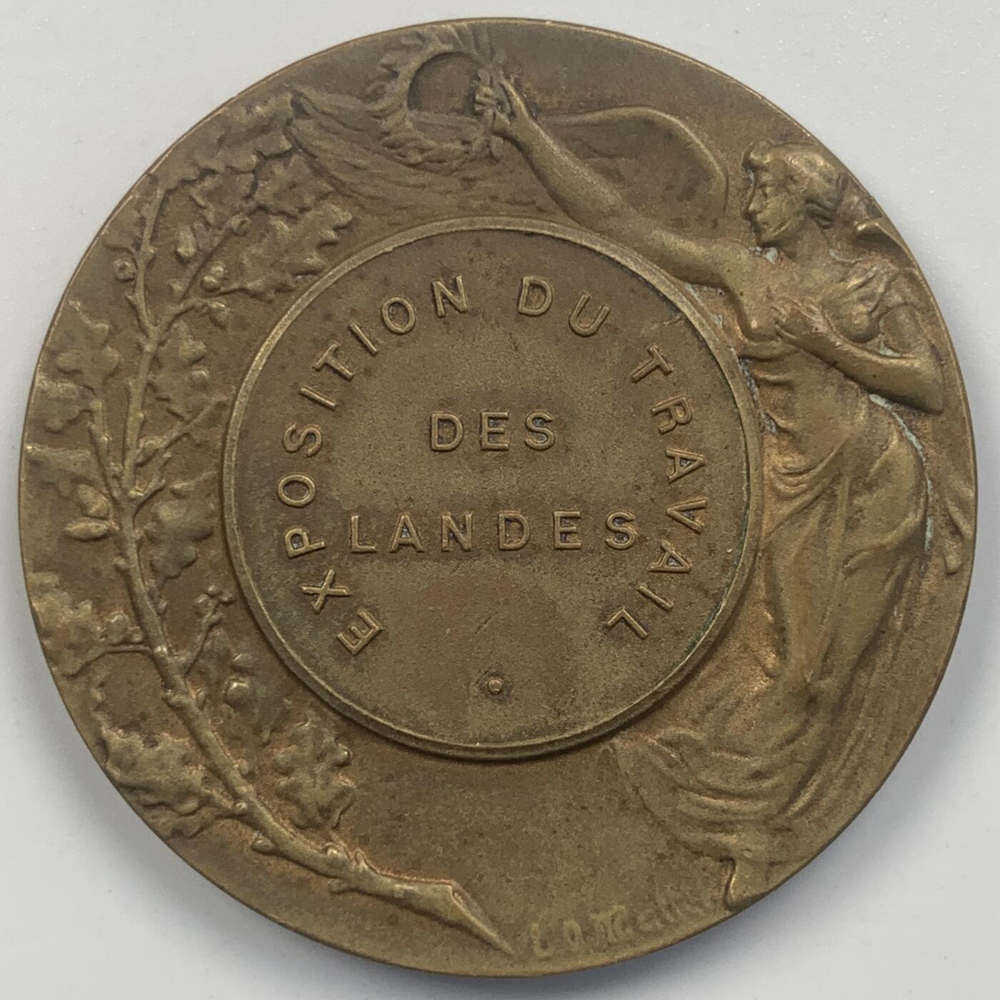 掌中浮雕-藏着的欧洲第047场 法国朗德地区劳动展览会铜章，45mm