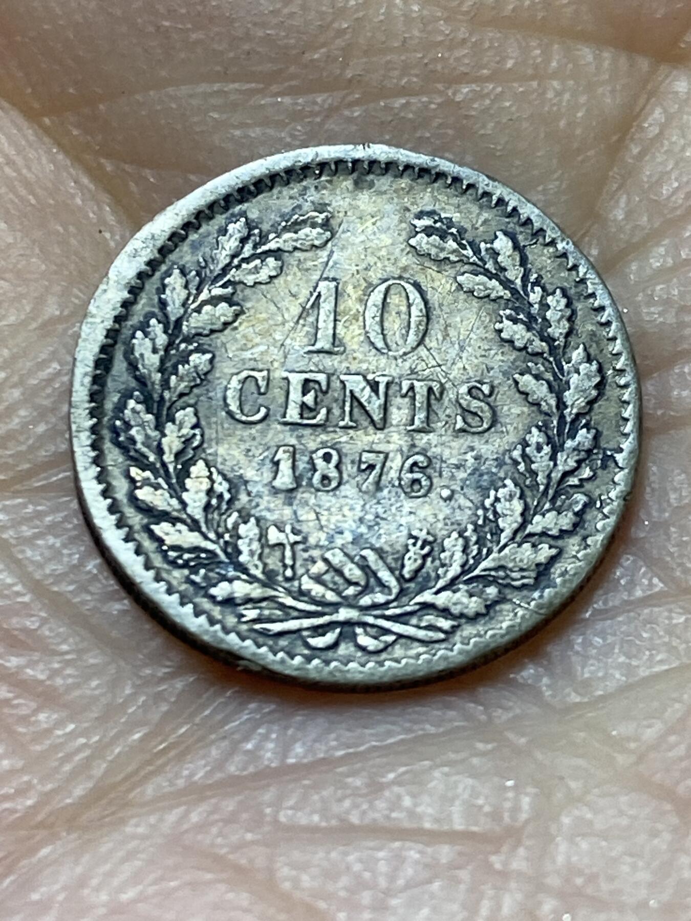 2025年第一百四十四场(总第一百七十场）品种丰富英国一线回流散币年末特拍场第一场(免佣金) 荷兰🇳🇱1876年10分银币(威廉三世中后期，Broadaxe–宽刃斧标，640银)