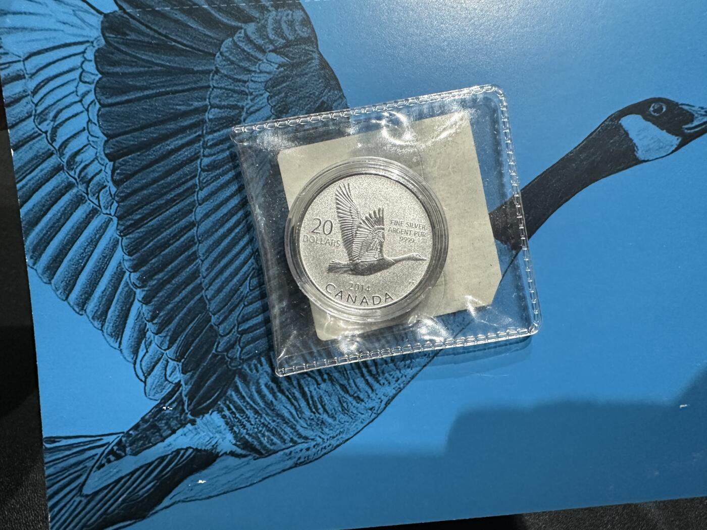 《外钞收藏家》第五百九十六期（精品大拍场）（本平台长期征集拍品、欢迎藏友们联系合作） 加拿大2013年20加元加拿大大鹅卡装纪念精制银币（8g纯银）