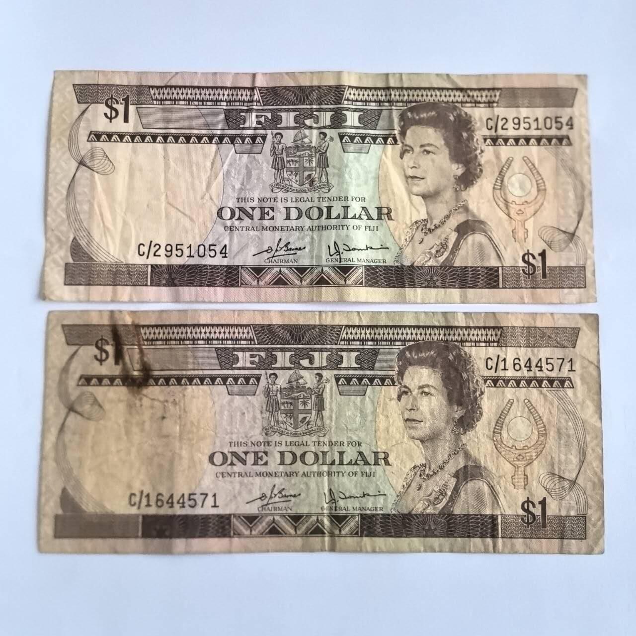 各国外币第104期 无佣金 斐济1元 1980年2张