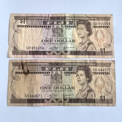 各国外币第104期 无佣金 - 斐济1元 1980年2张