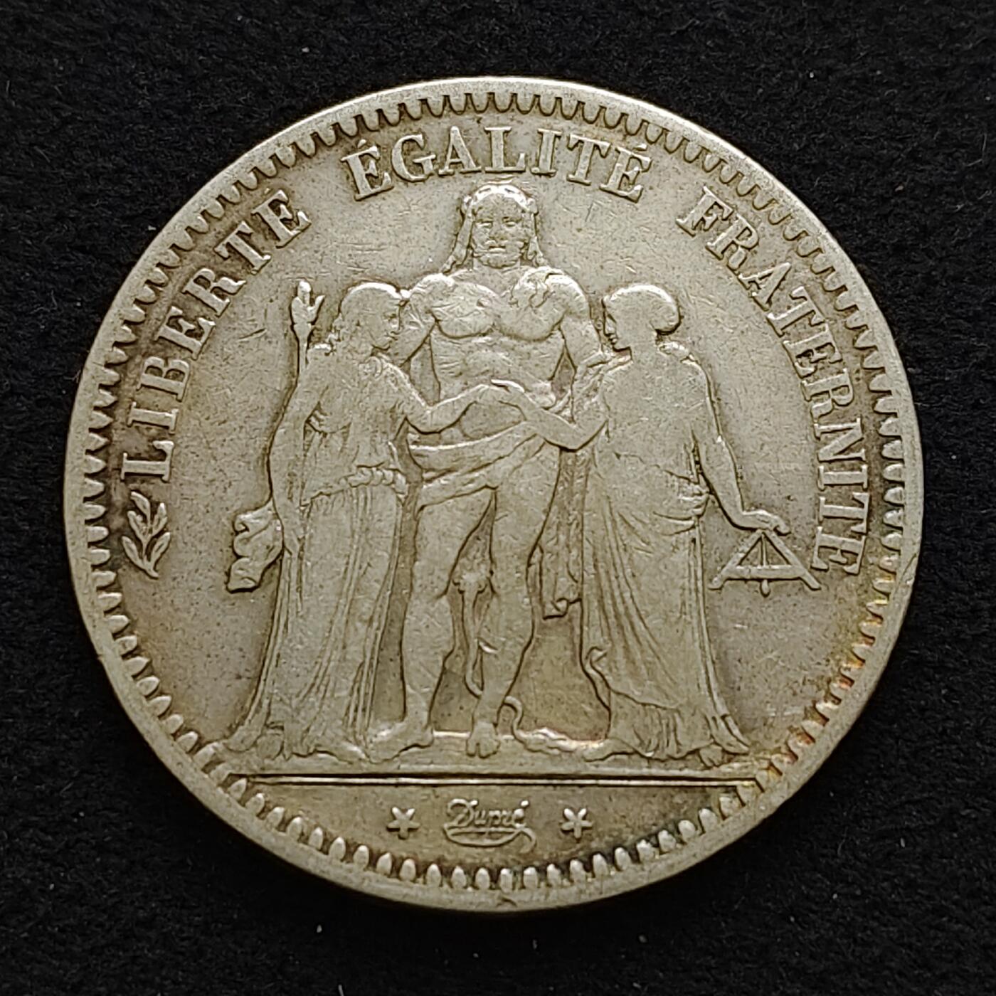 【全场包邮】纯粹捡漏拍489场（免费代拍第26场） 法国1848年A厂5法郎大力神（37毫米25克）银币