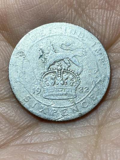 2025年第一百四十四场(总第一百七十场）品种丰富英国一线回流散币年末特拍场第一场(免佣金) - 英国🇬🇧1922年6便士银币(乔治五世第二版，500银)