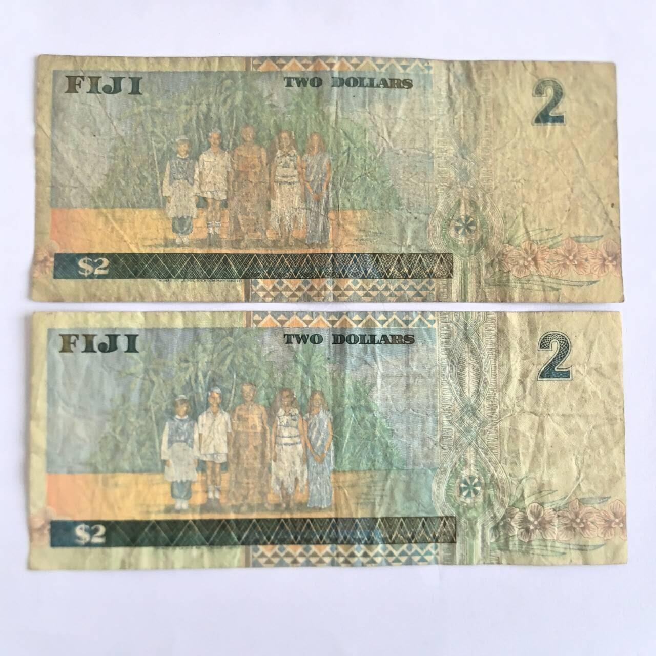 各国外币第104期 无佣金 斐济2元 1996年 2张
