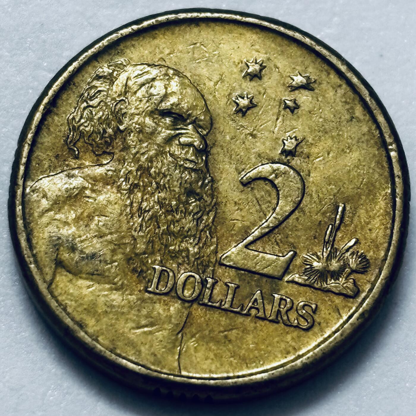 文馨钱币收藏第 286 场，圣诞节专场【 长期接收代拍品低至 0 佣金】 好品 2009 年澳大利亚土著人 2 元纪念币