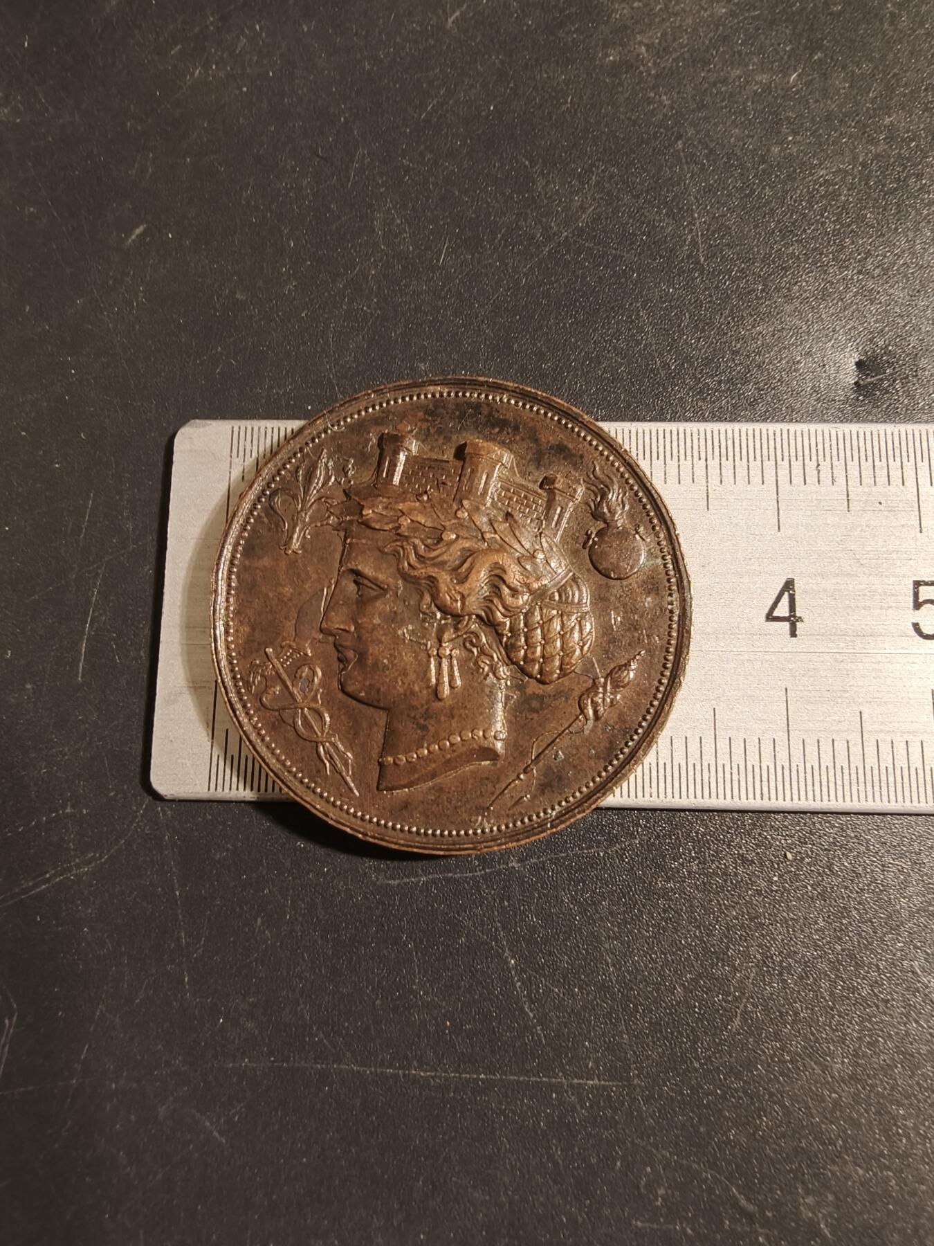 老王徽章第171期 法国里尔农业与艺术科学学会大铜章    直径34mm     重量14.4g