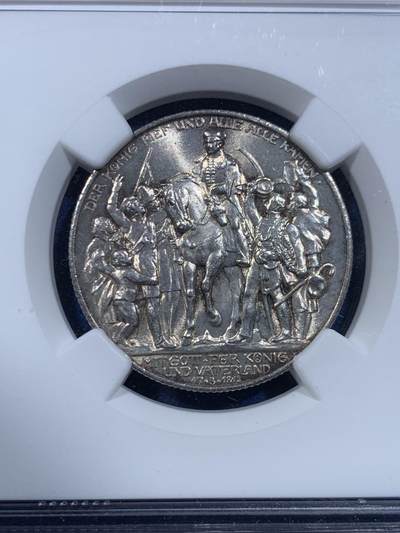 《竞宝斋》第449场 周日，周一，周二  3场连拍 （全场包邮，欢迎送拍） NGC MS65 德国1913年击败拿破仑纪念2马克银币